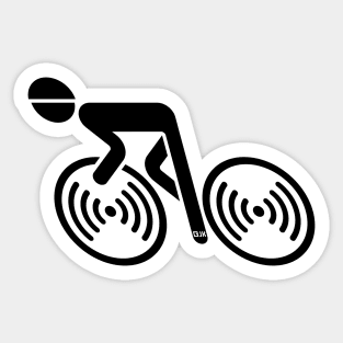 Racing Cyclist (Racer, Road Bike, Bicycle / L<–R / Black) Sticker